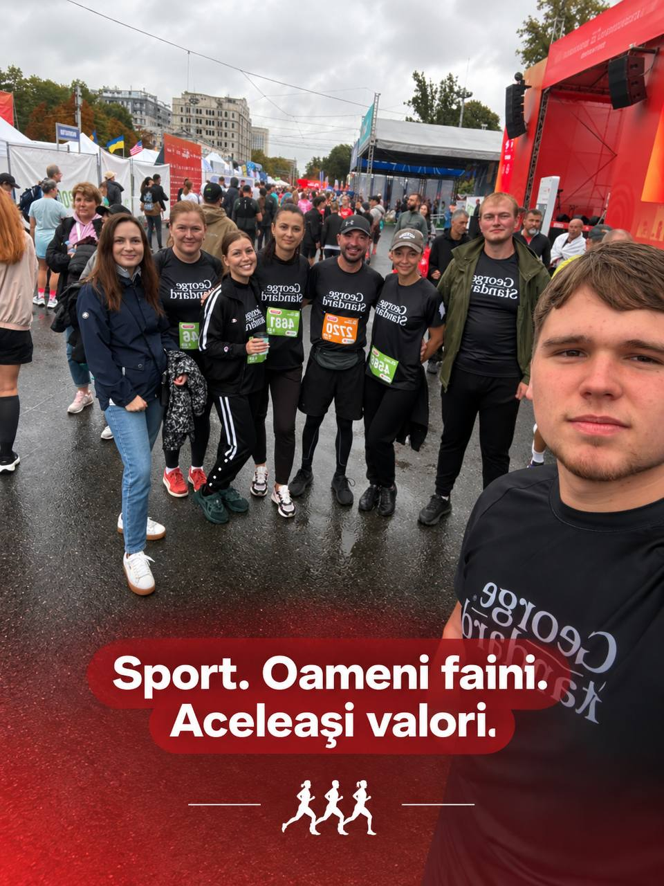 Echipa George Standard pe traseul Chisinau Marathon 2026, sub ploaie